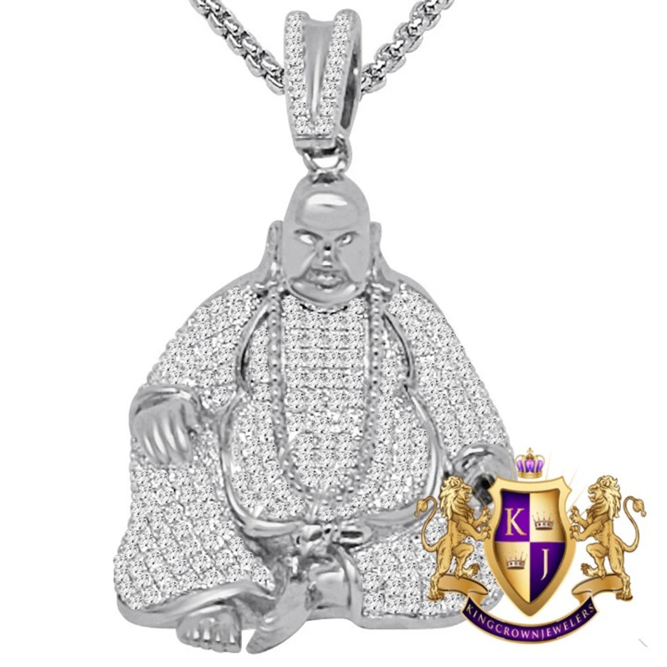 43 + Grams Real Sterling Silver Siddhartha Gautama Meditation Charm Pendent 2''