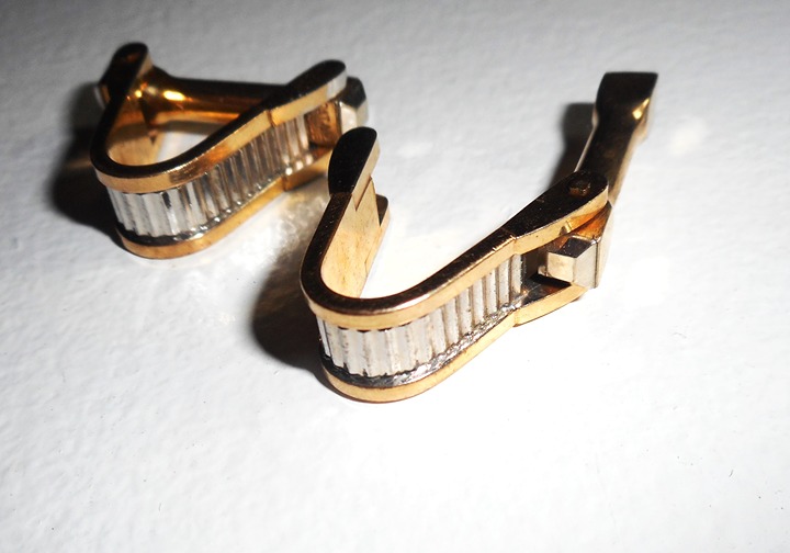 RARE 1941 Signed D.B.P. 12K Gold Filled Art Deco Cufflinks - patent 2231441