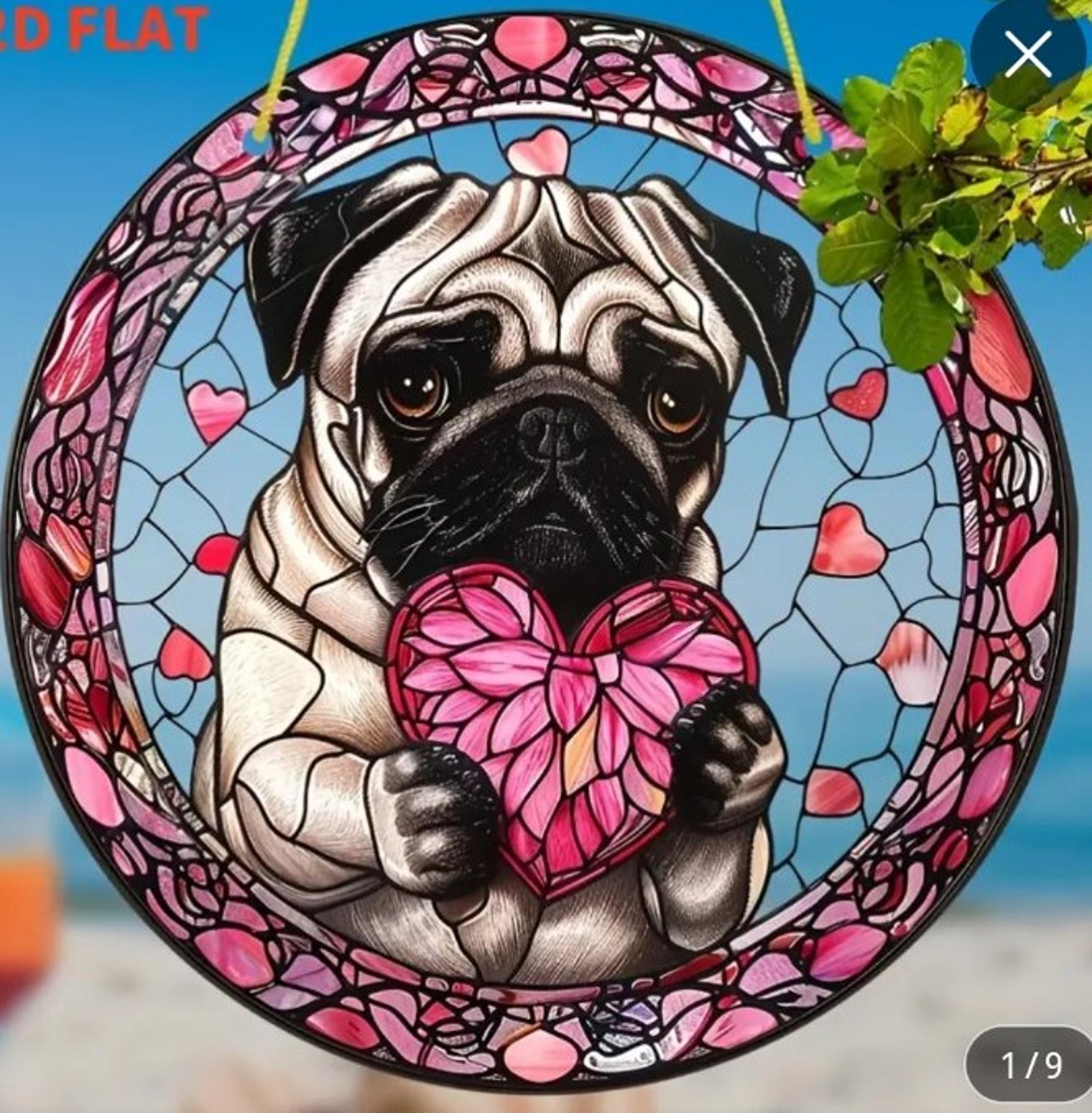 Pug Suncatcher
