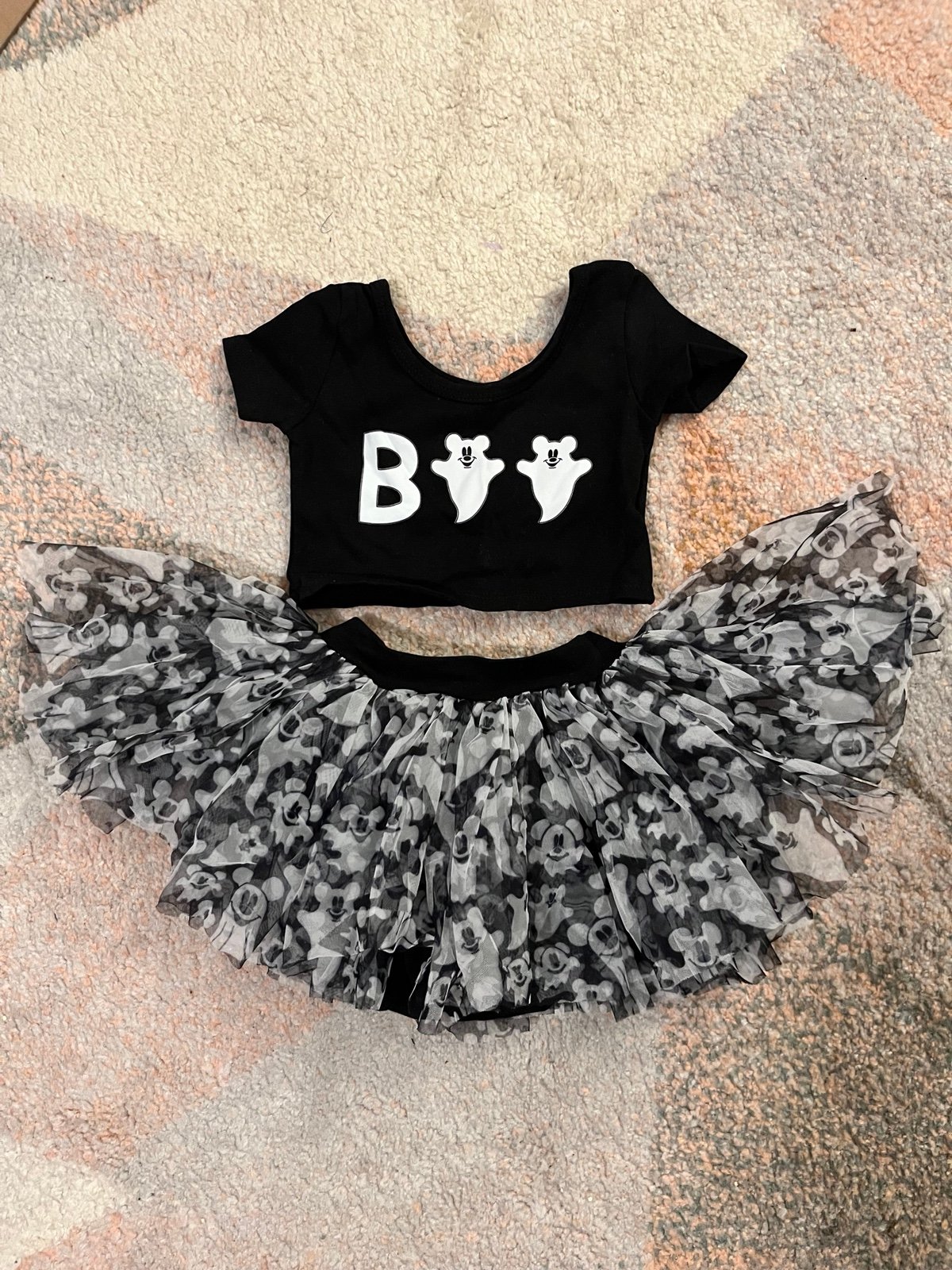 Wild Rich Kids WRK Disney Boutique Halloween Mickey Ghost 2 Piece Tutu set 3/4