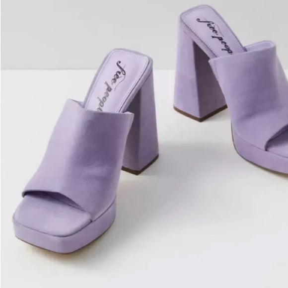 NWT Free People Margot Lavender Mules Size US 7.5/EU 37.5