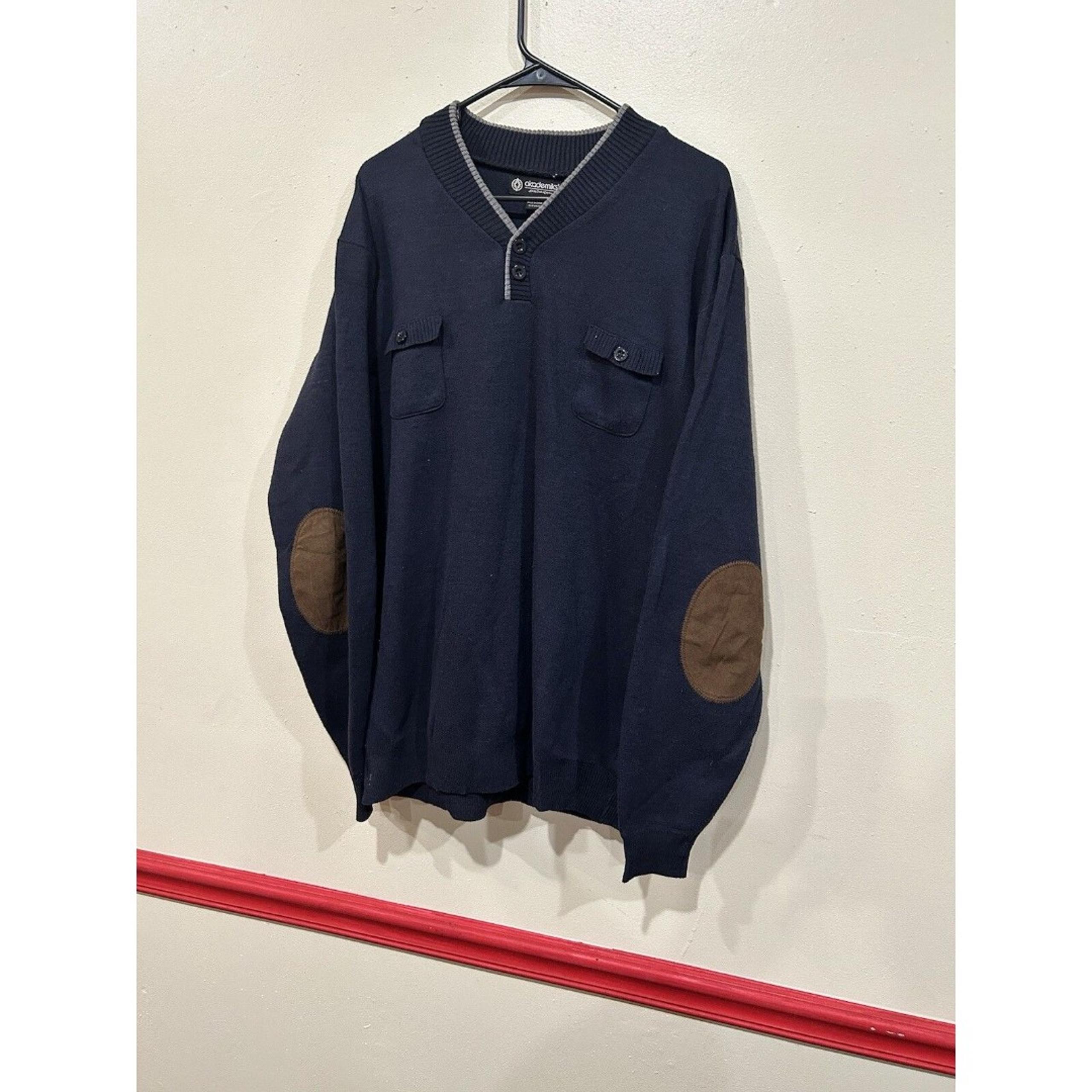 Akademiks Sweater Adult Extra Large Brown Blue  Pullover V Neck Men's