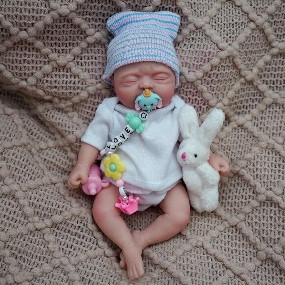 7 Mini Reborn Baby Doll Girl – Full Body Silicone Realistic Newborn Lucy