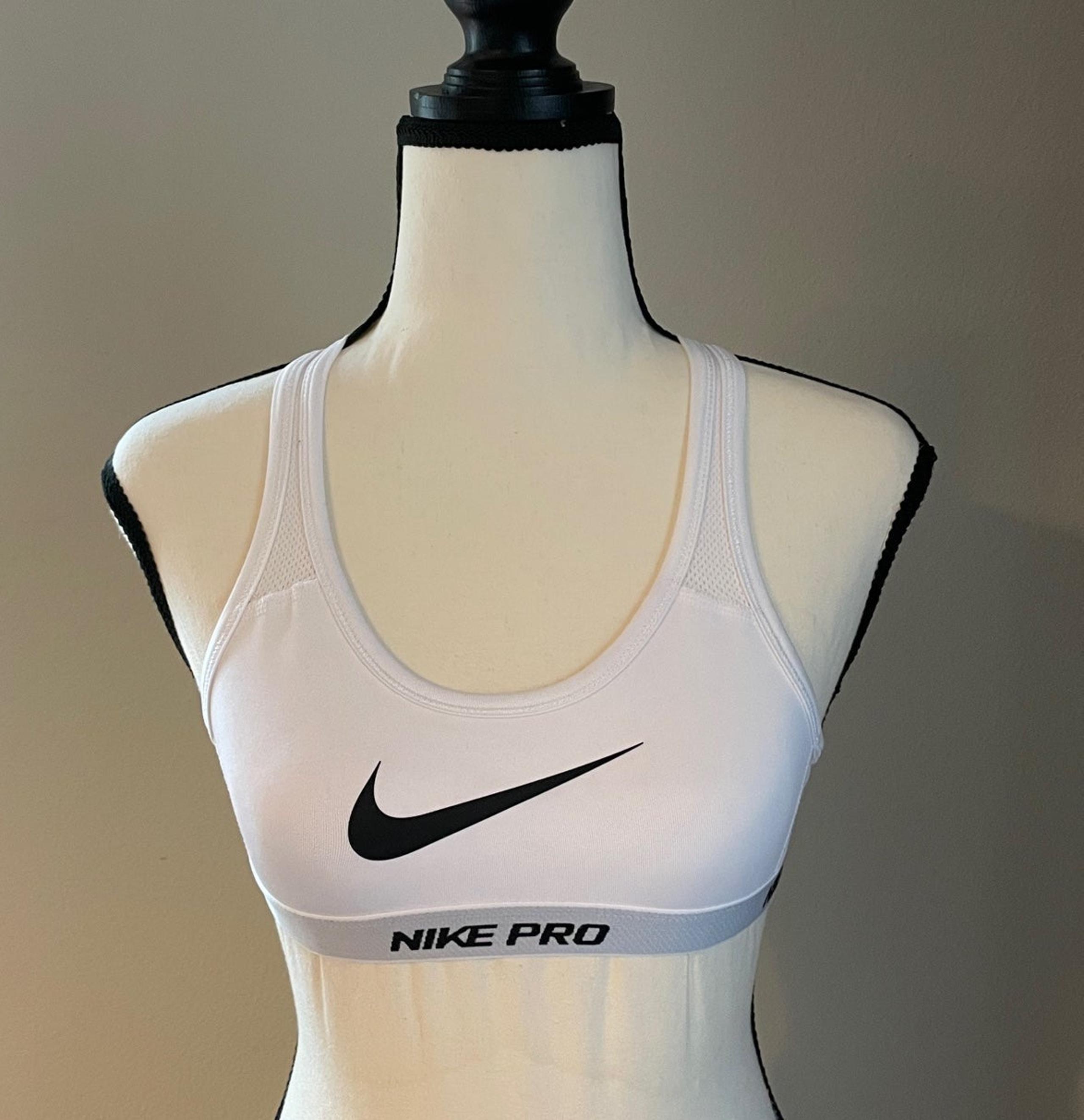 New! Youth Nike White and Black Logo Sports-bra. Size Small.