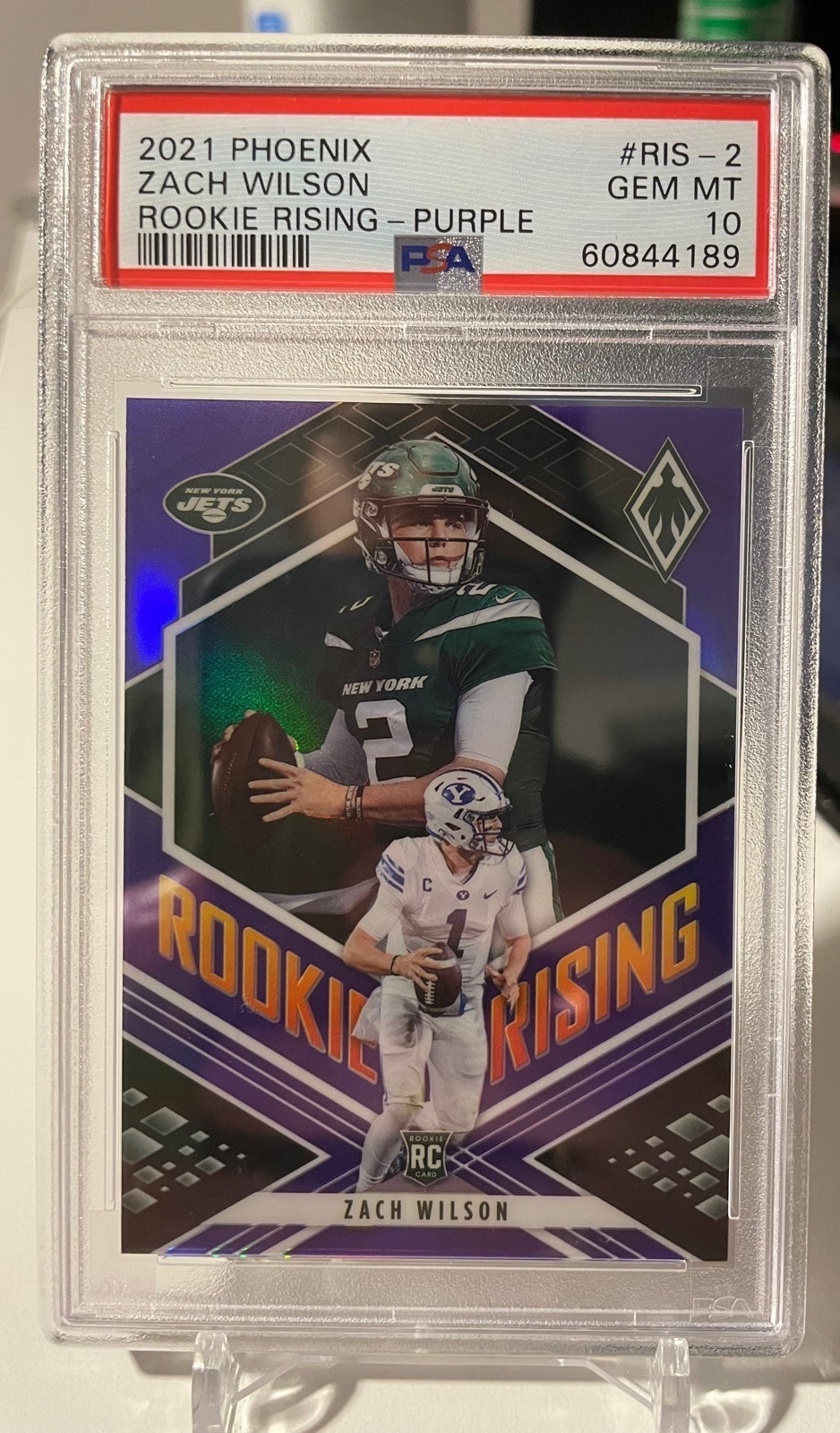 Zach Wilson Rookie SSP Purple Rookie Rising /125 PSA 10
