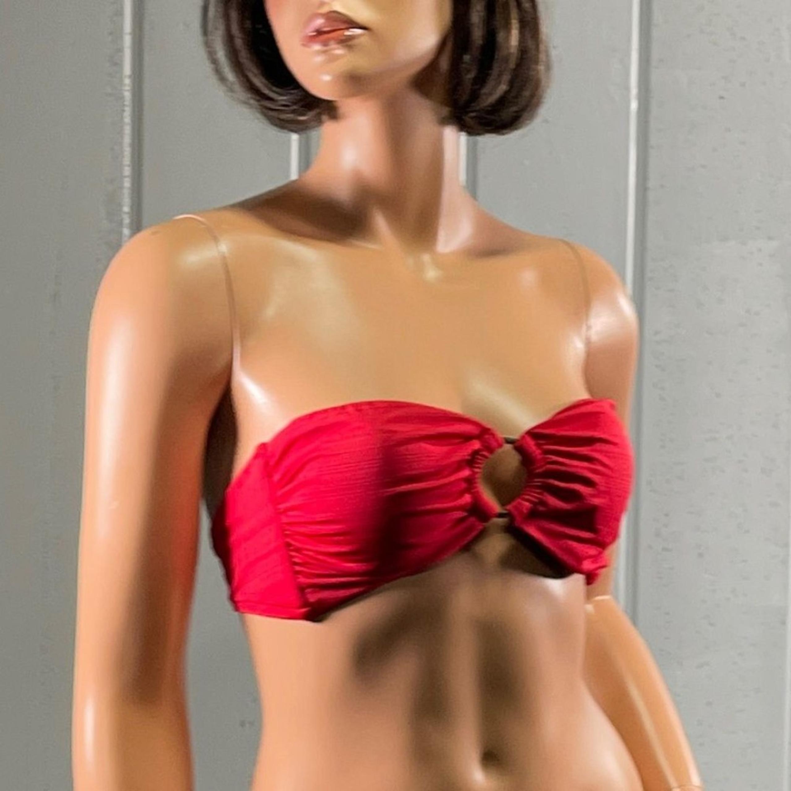 *Mossimo Supply Co Women’s Red Bandeau Bikini Top Sz M