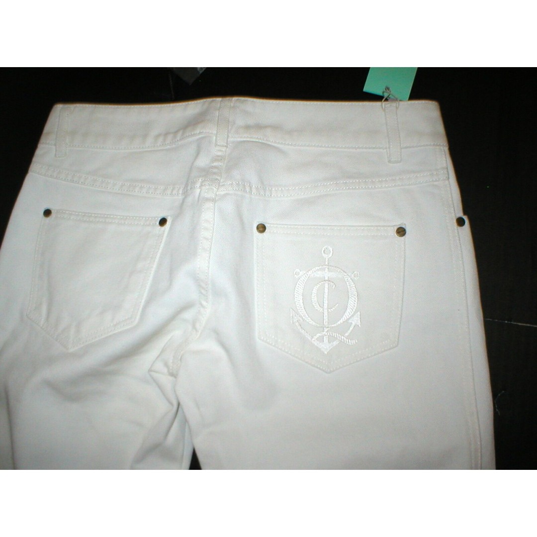 New NWT 4 6 Alexander McQueen Womens Jeans Designer Italy 42 White Tall 30 x 37