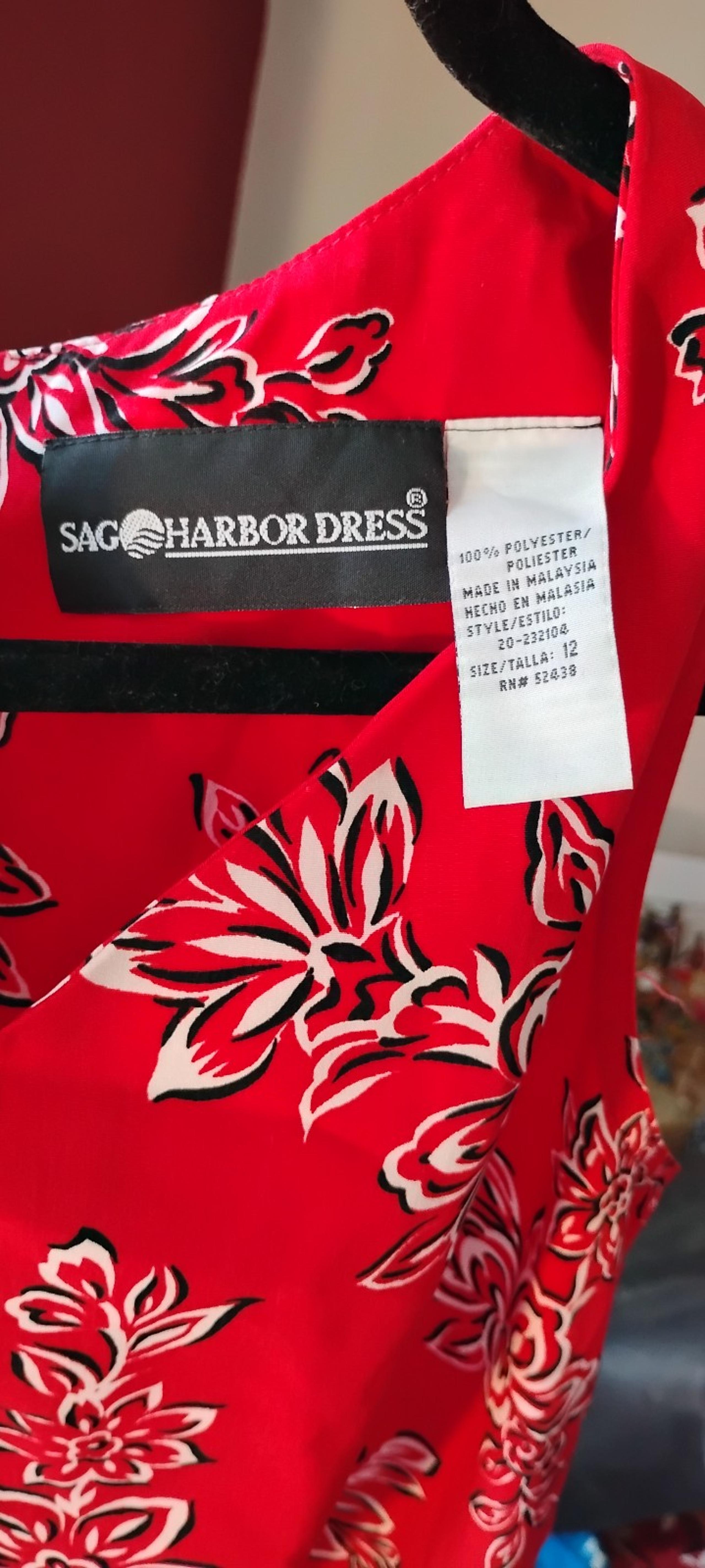 SAG HARBOR RED FLORAL DRESS SIZE 12