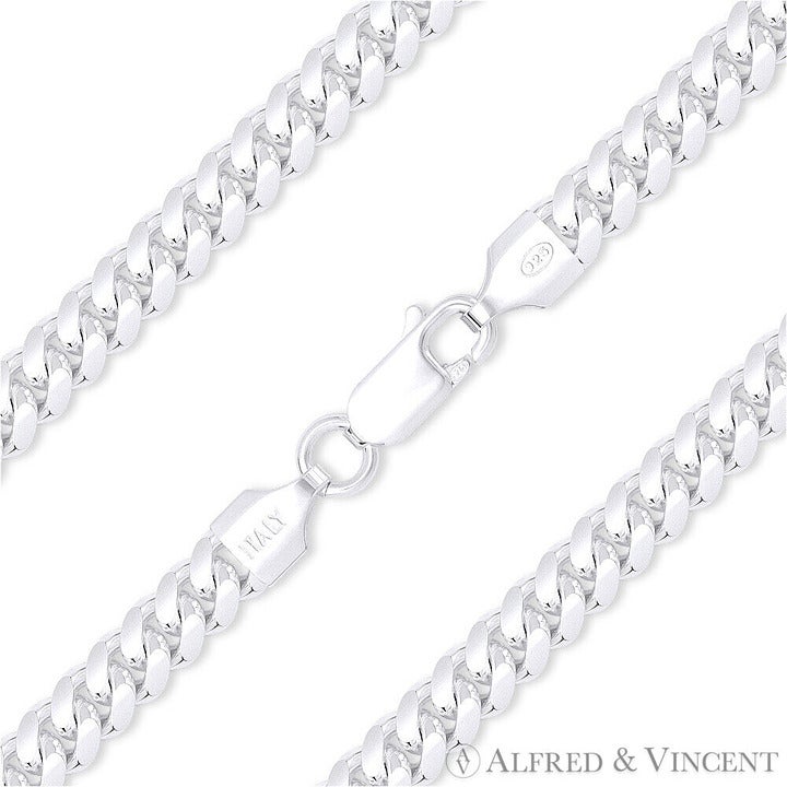 4.9mm Miami Cuban / Curb Link Italian Chain Bracelet in 925 Sterling Silver - 9