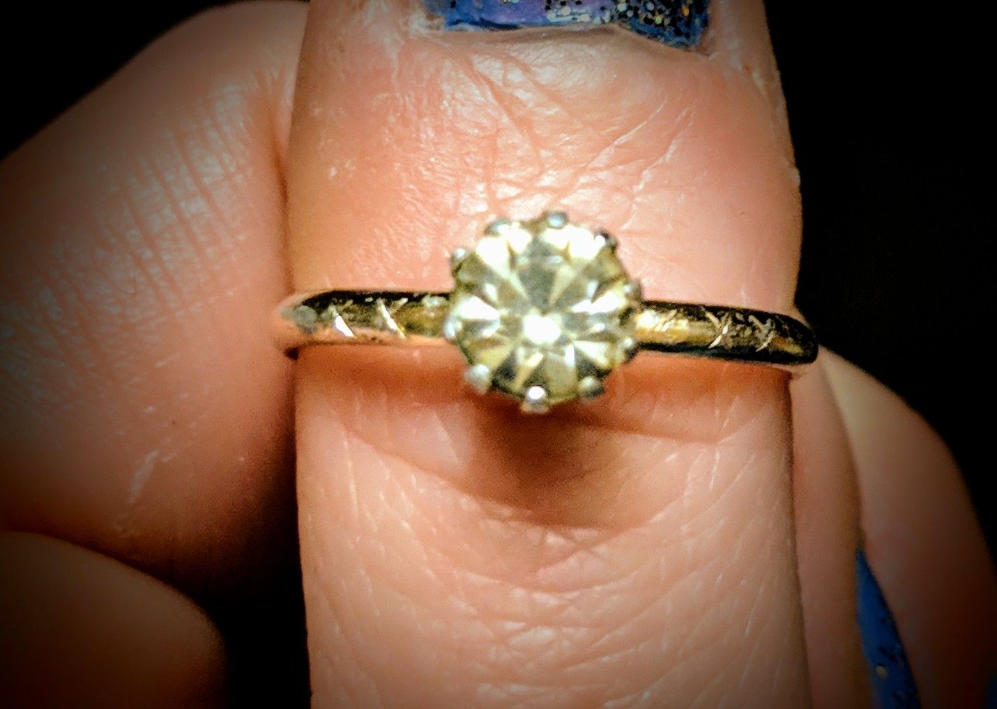 Antique Engagement Ring Stamped