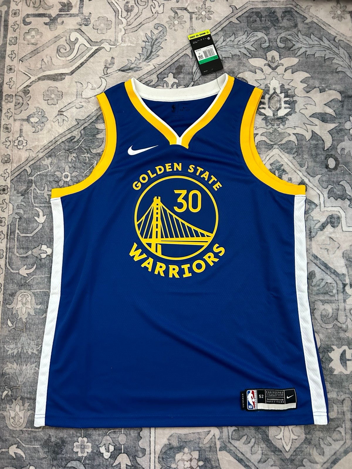 Nike Dri Fit Golden State Warriors Stephen Curry Swingman Jersey Size 52 XL