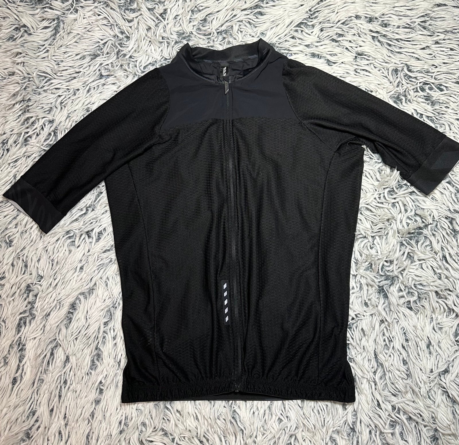 Canyon Hi-End Cycling Solid Black Compression Mens Large Made in Spain Full Zip