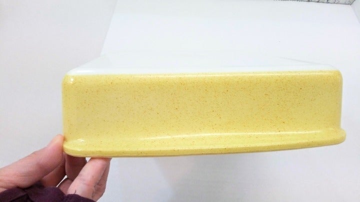 Vintage Yellow Desert Dawn MINTY PYREX Baking Dish Pan Speckled