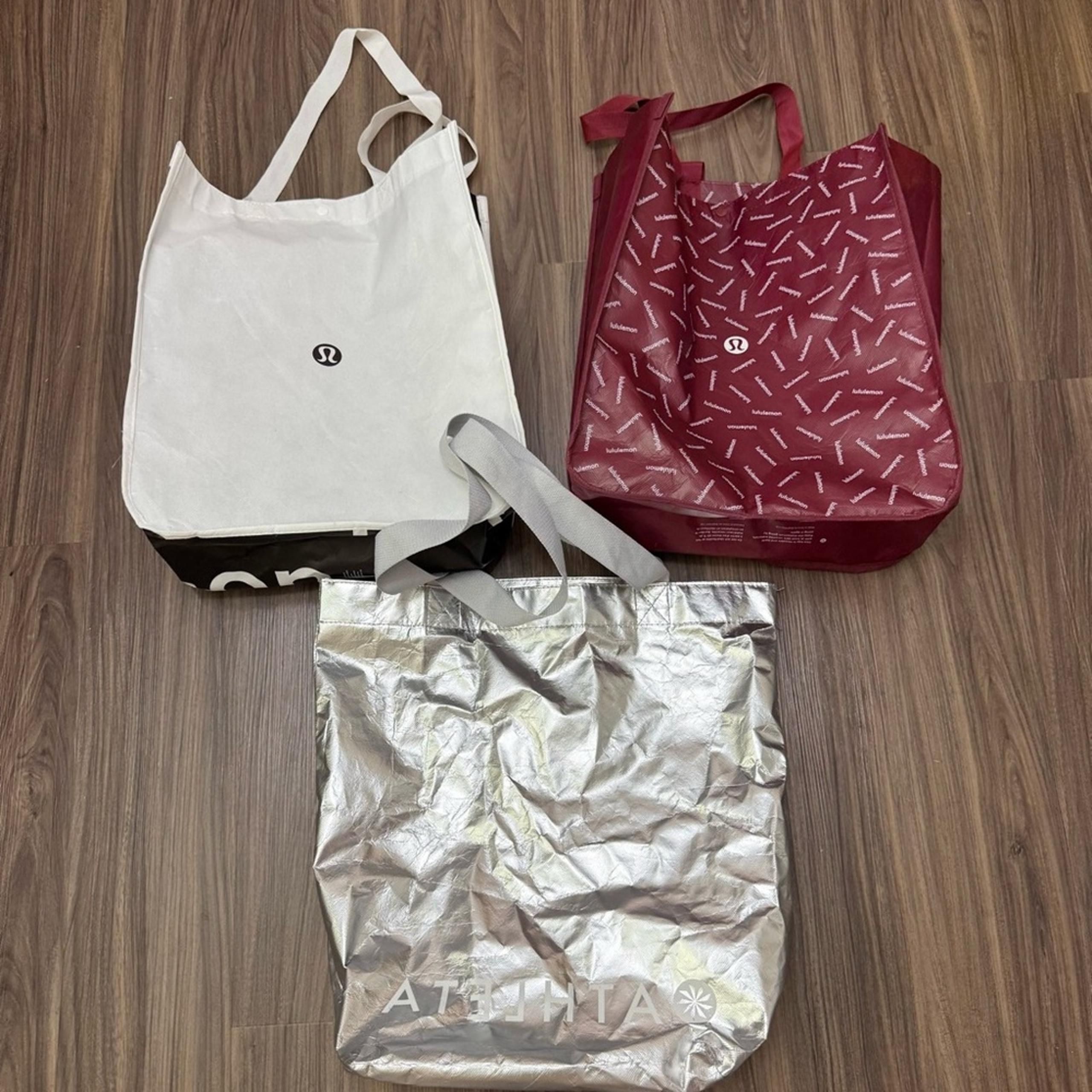 Lululemon Athletica dust bag White and Red Tote Bags