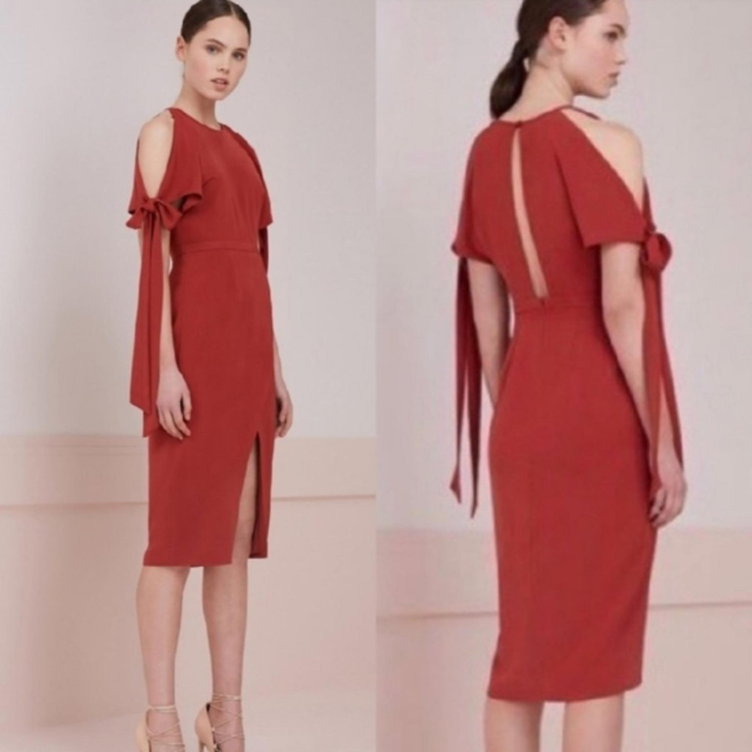 Keepsake The Label NEW Two Minds Midi Dress In Rust Wedding Size Medium