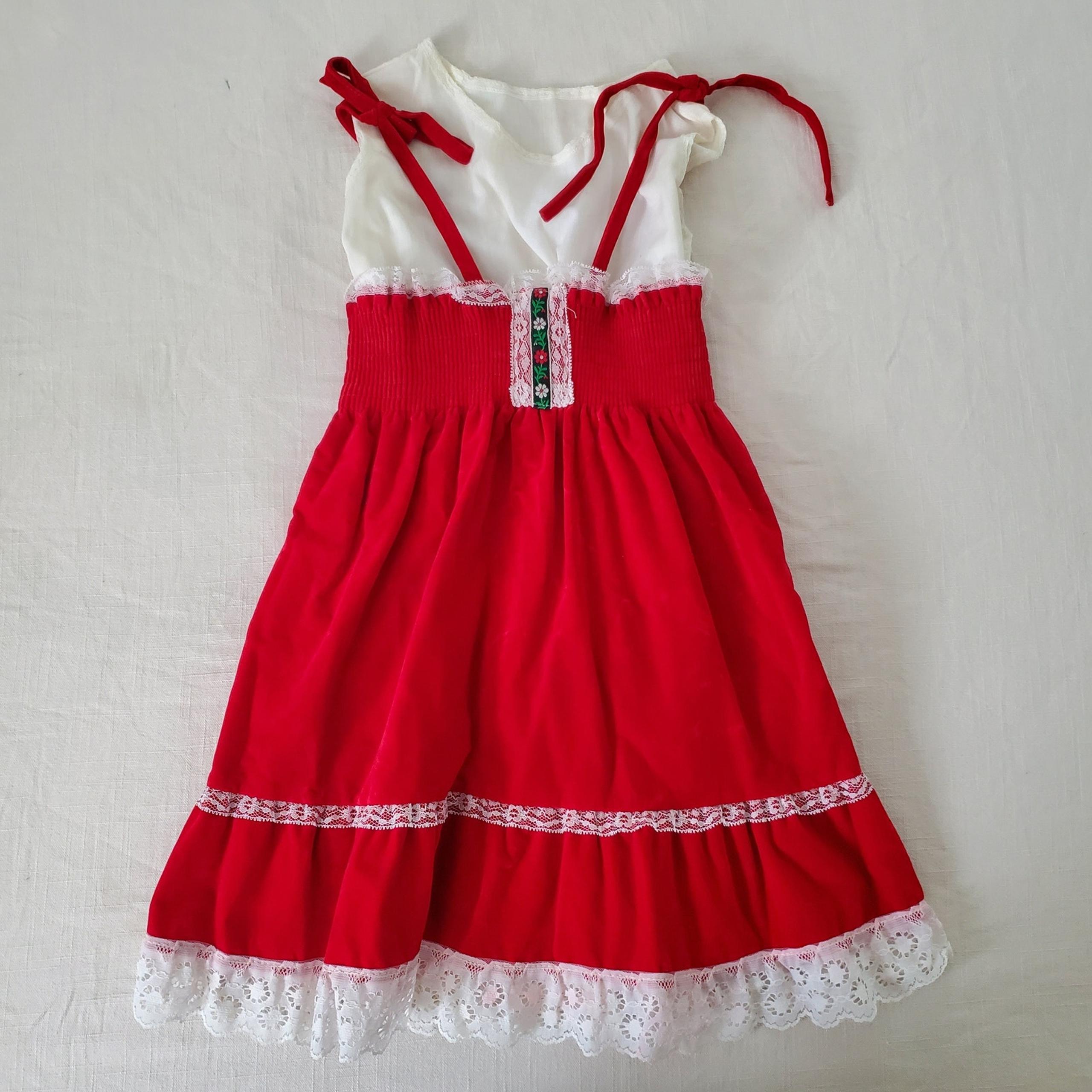Vintage 70s Velvet Dress + Slip kids 6