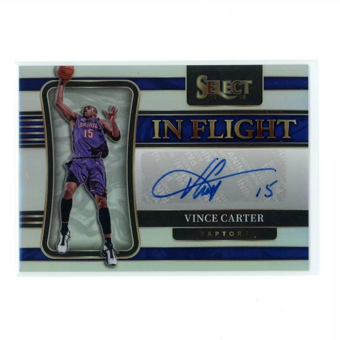 2021 Panini Select Vince Carter #IF-VCT In Flight Silver Auto Autograph 114/249