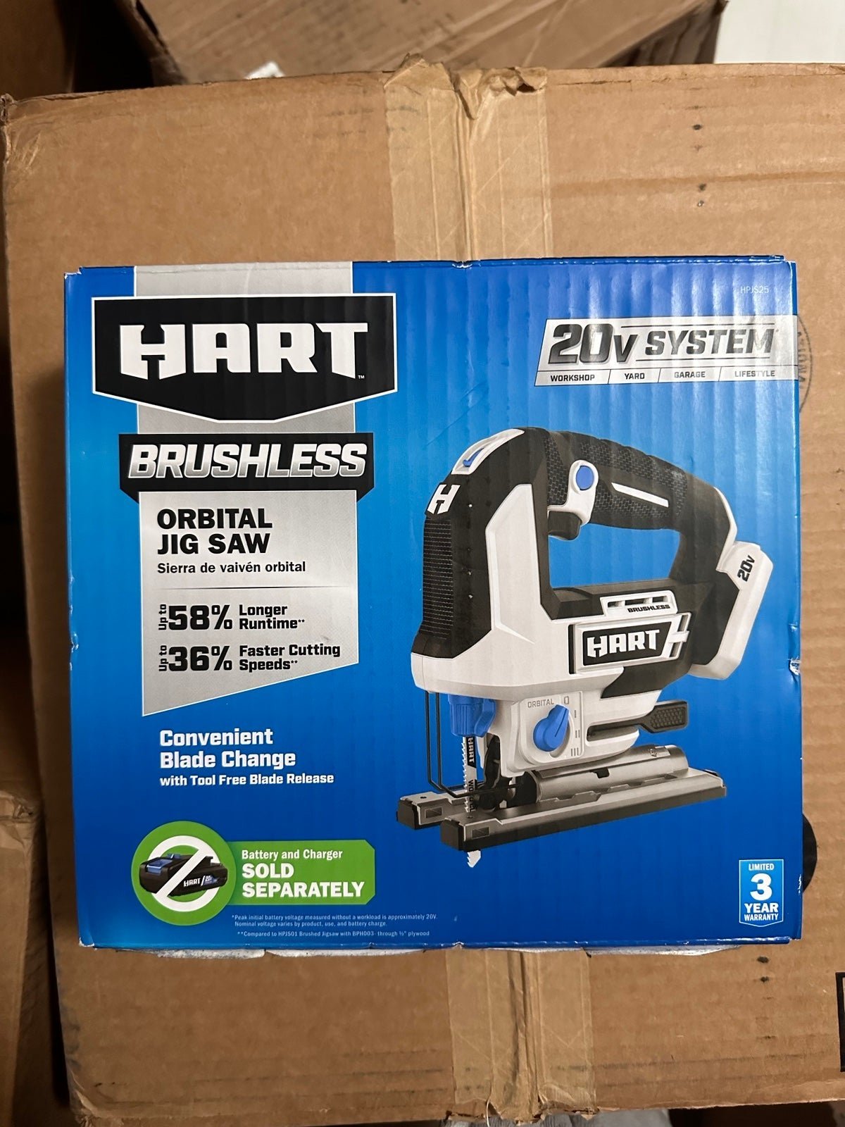 Hart Brushless Orbital Jig Saw 20v system (battery and charger not included)