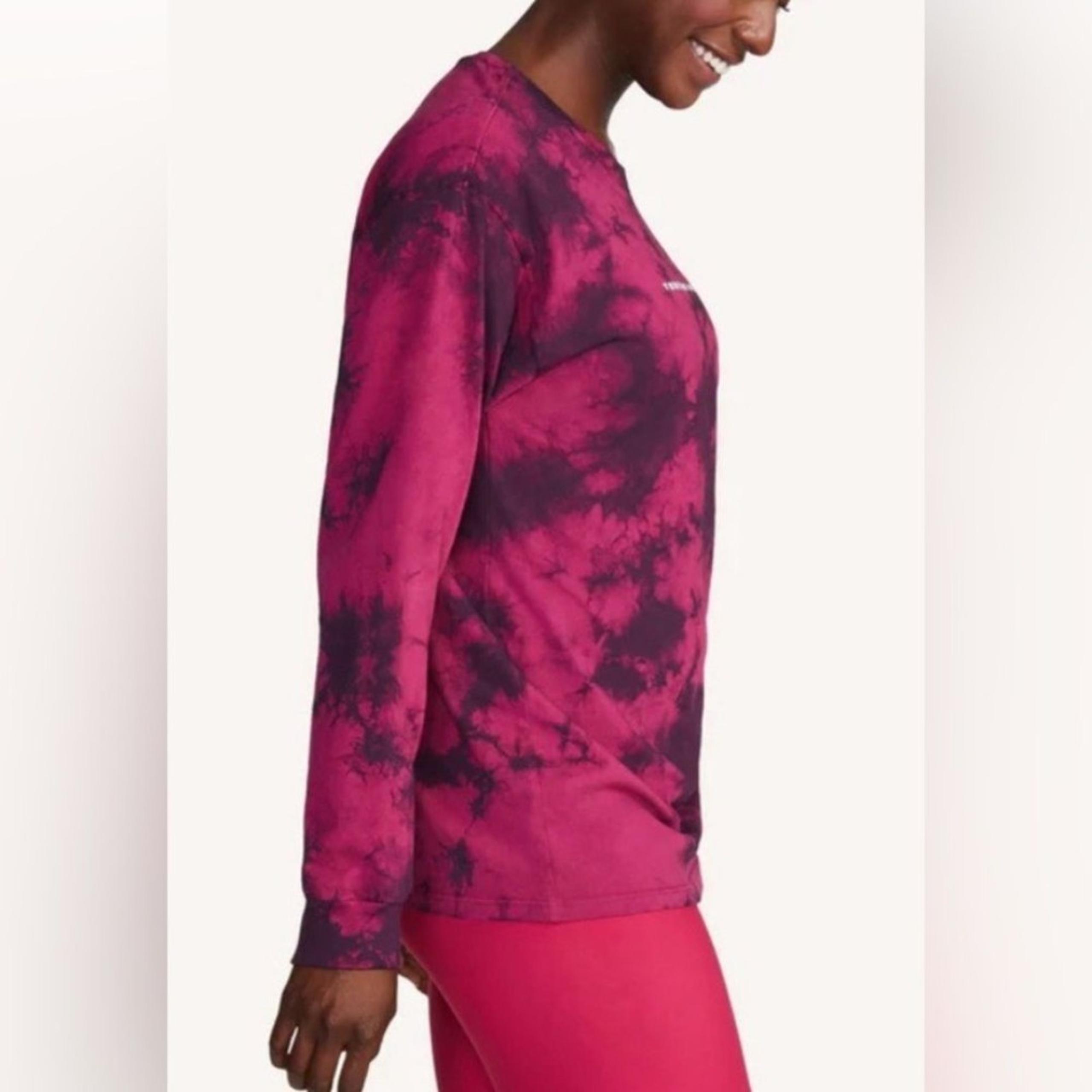 Peleton Women’s Washed Venice Casual Active Long Sleeve Tie Dye T-Shirt Small.