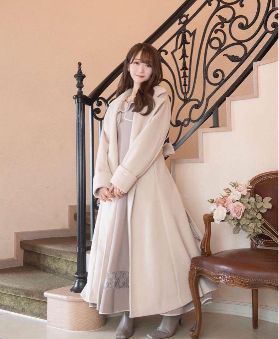 Rose Muses Charm Gown Coat Pink Beige - Rose Muses Charm Gown Coat Pink Beige -