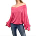 Free People South Side Oversized Pink Slouchy Thermal Top US Size XS