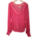Free People South Side Oversized Pink Slouchy Thermal Top US Size XS