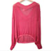 Free People South Side Oversized Pink Slouchy Thermal Top US Size XS