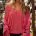 Free People South Side Oversized Pink Slouchy Thermal Top US Size XS