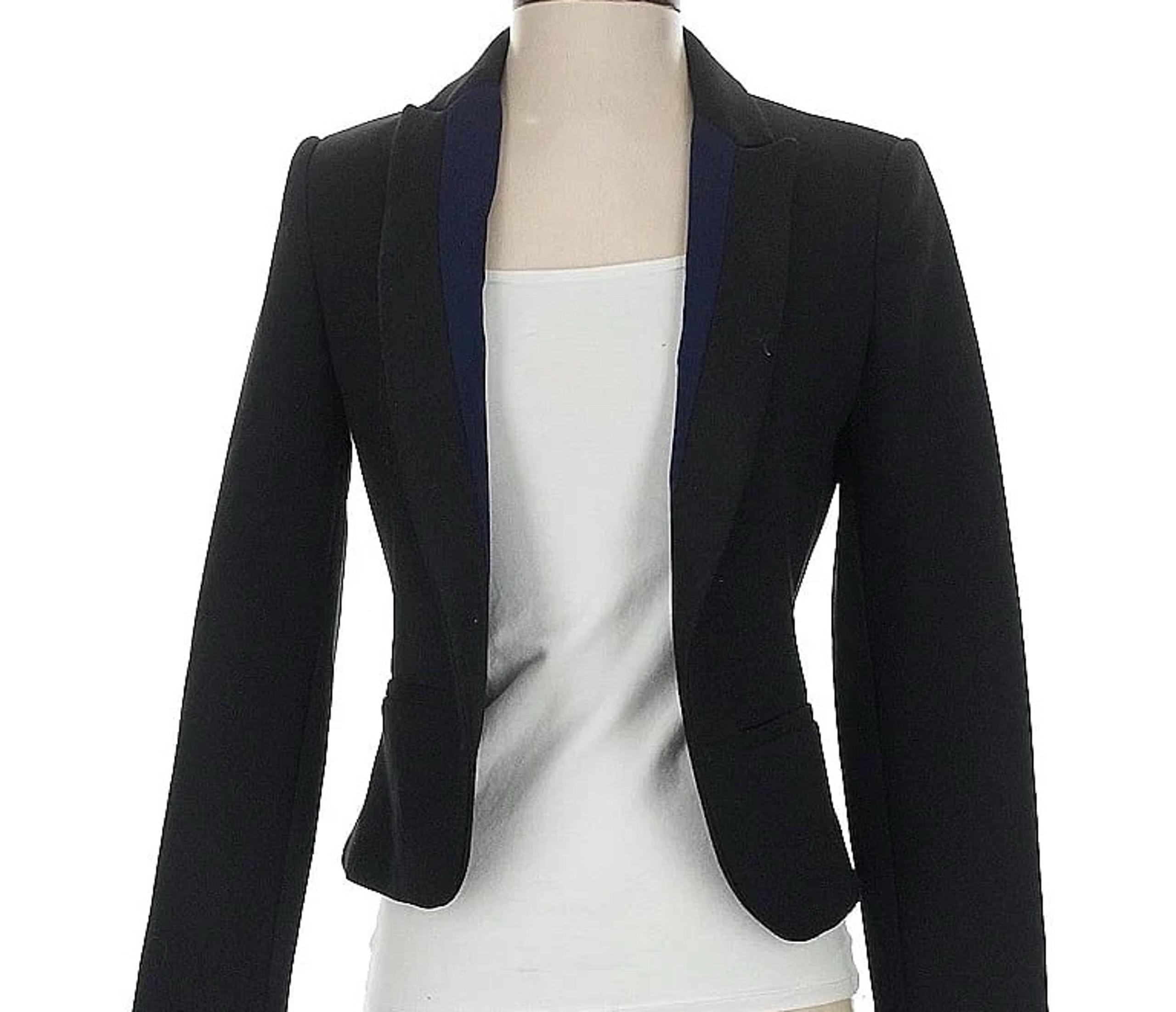 Zara Basic Tailored Jacket Blazer, Color: Black/Navy, Size: XL