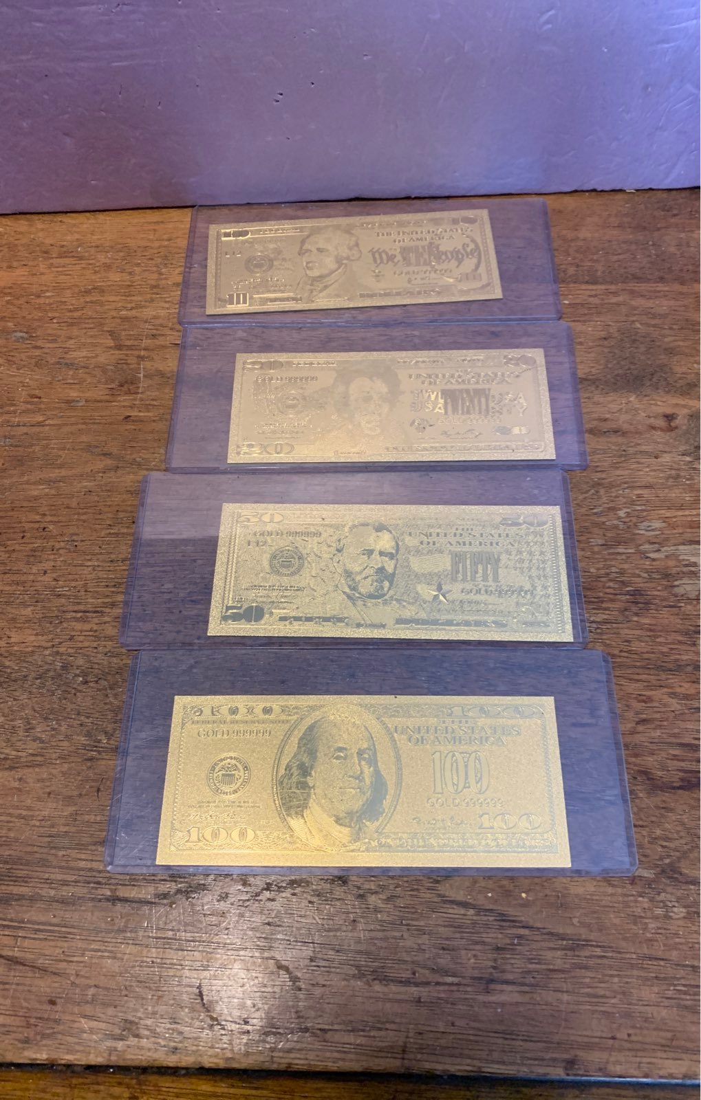 GOLD EMBOSSED FAUX PAPER CURRENCY