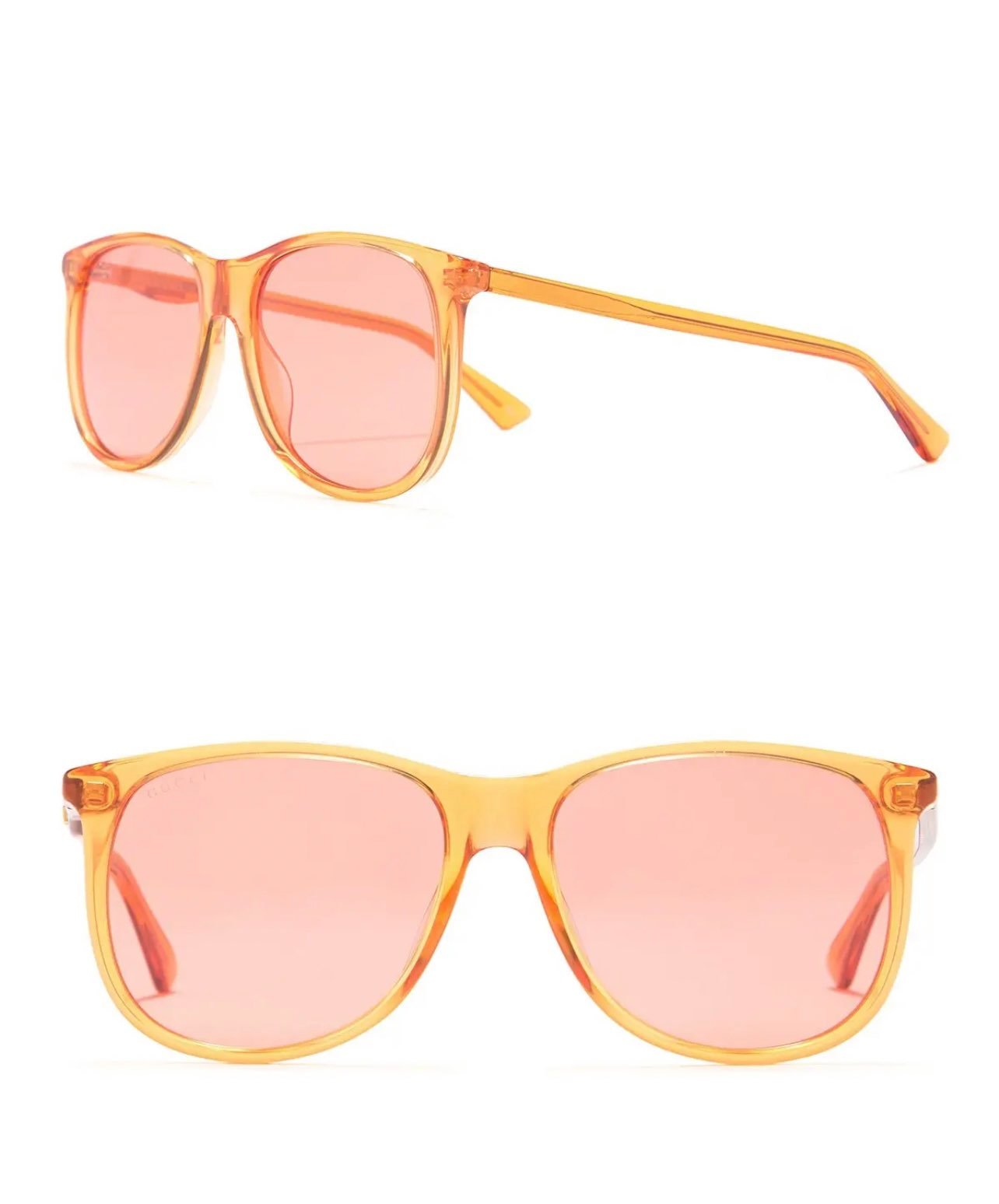 Gucci 57mm Orange Transparent Sunglasses