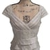 Adrianna Papell Champagne Gold Tiered Ruffle Empire Waist Dress 6 New
