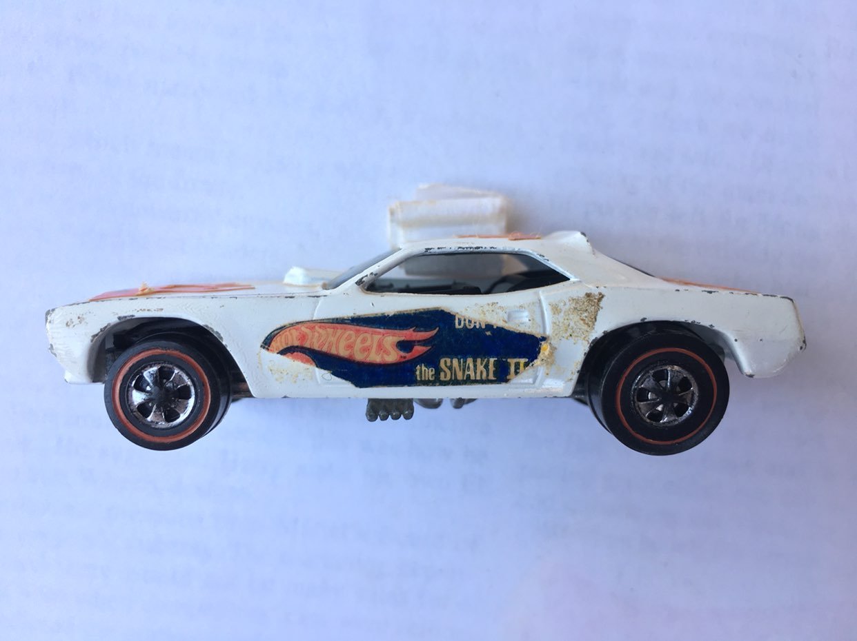 Hot Wheels Snake 2 Redline White Enamel
