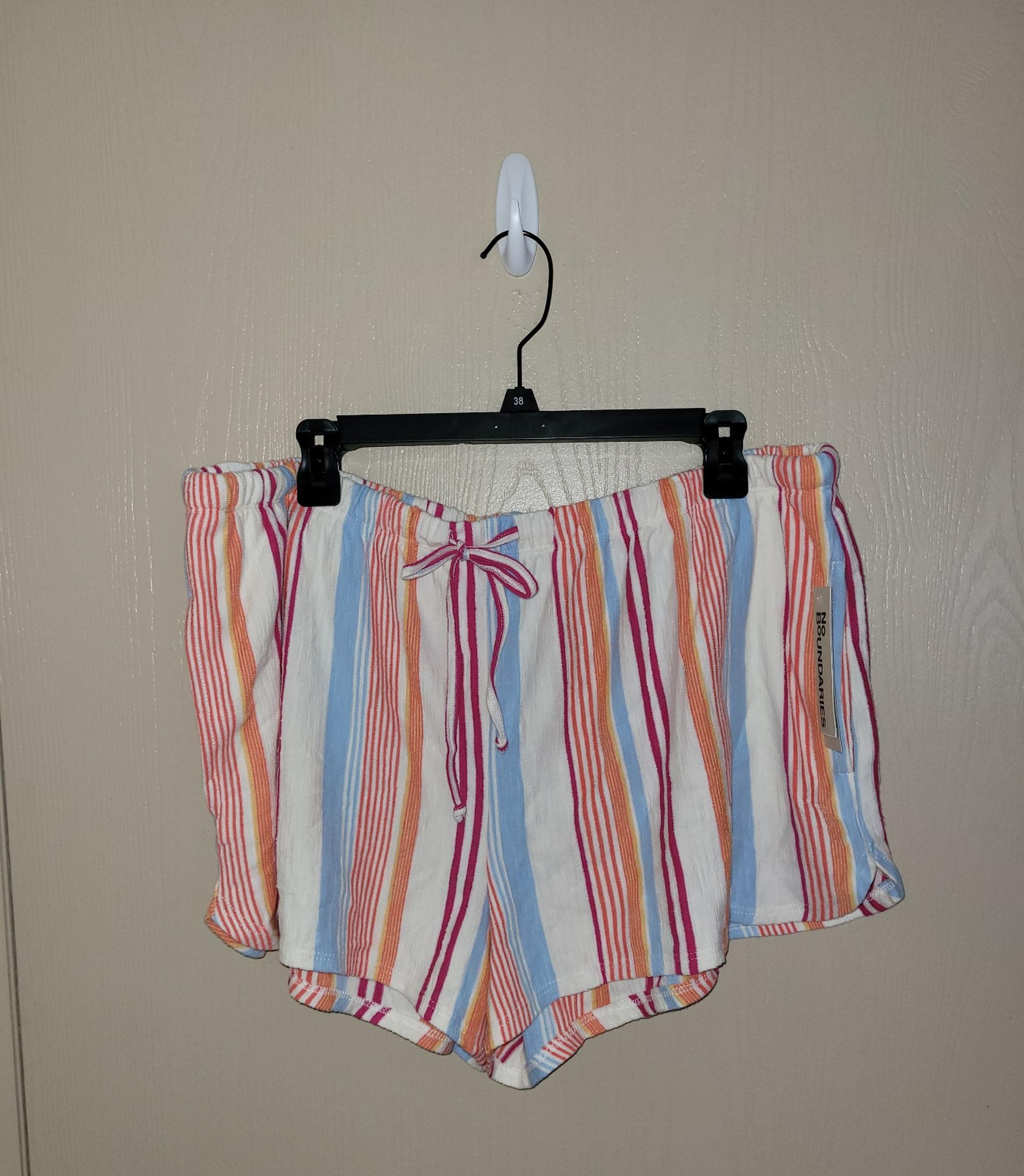 No Boundaries Multicolor Pinstriped Short Shorts NWT Womens Size XXL