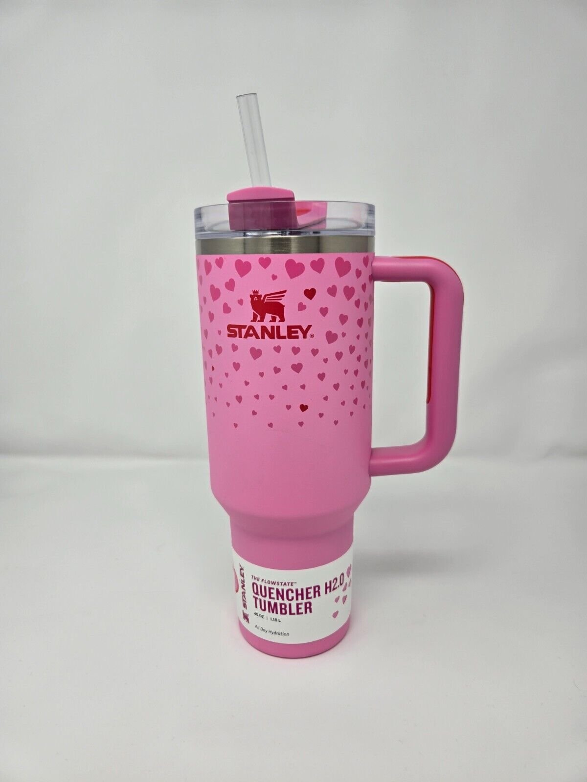 Stanley Cup Valentines Day 2025 Pink 40oz H2.0 Flowstate Tumbler Fast Free Ship