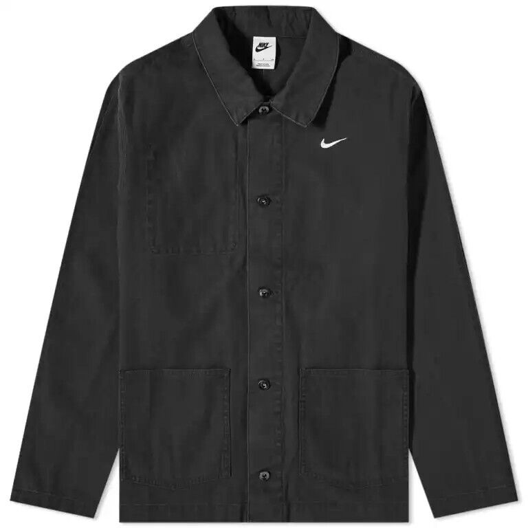 NEW Nike Men's XL Unlined Chore Coat Canvas Jacket-Shirt Black DQ5184-010 150