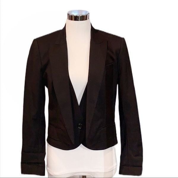 Robert Rodriguez Built in Vest Blazer Jacket in Black Size 8