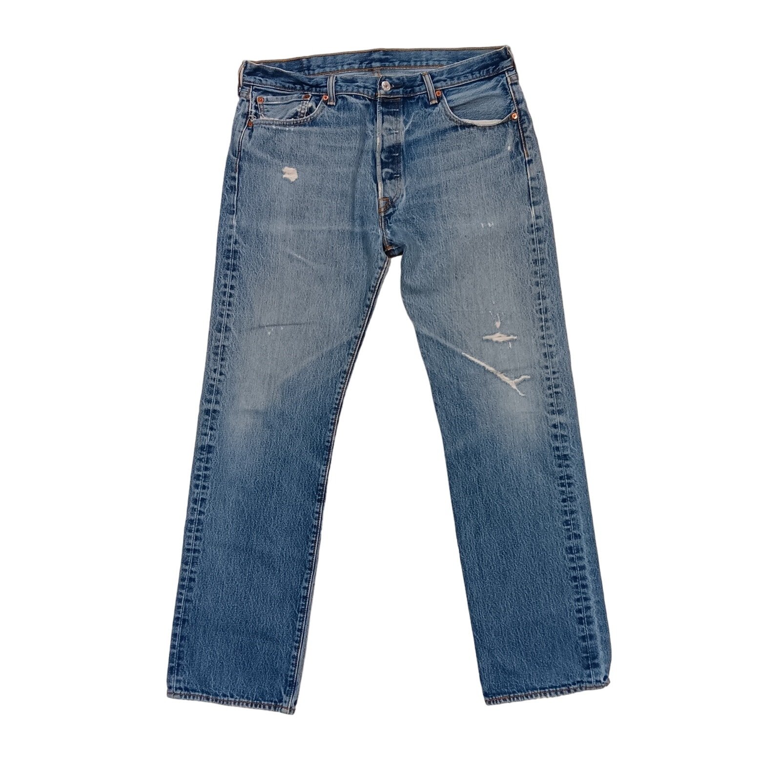 Levi's 501 Distressed Ripped Button Fly Jeans
