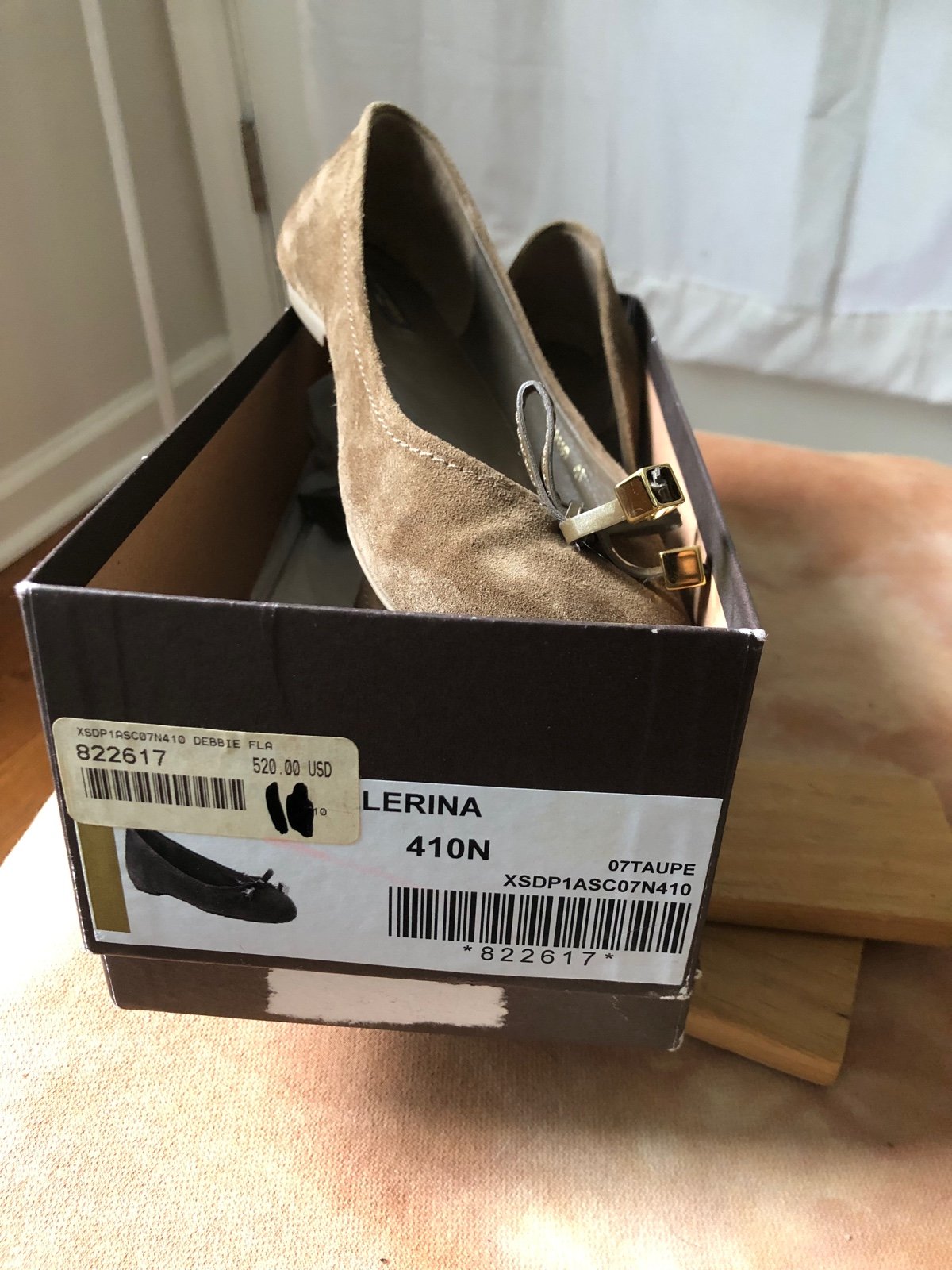 Louis Vuitton Brown Suede Ballet Flats
