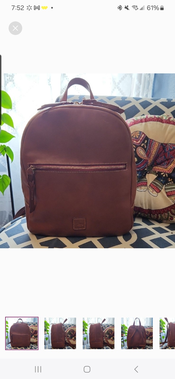 Dooney & Bourke Brown Florentine Leather Backpack