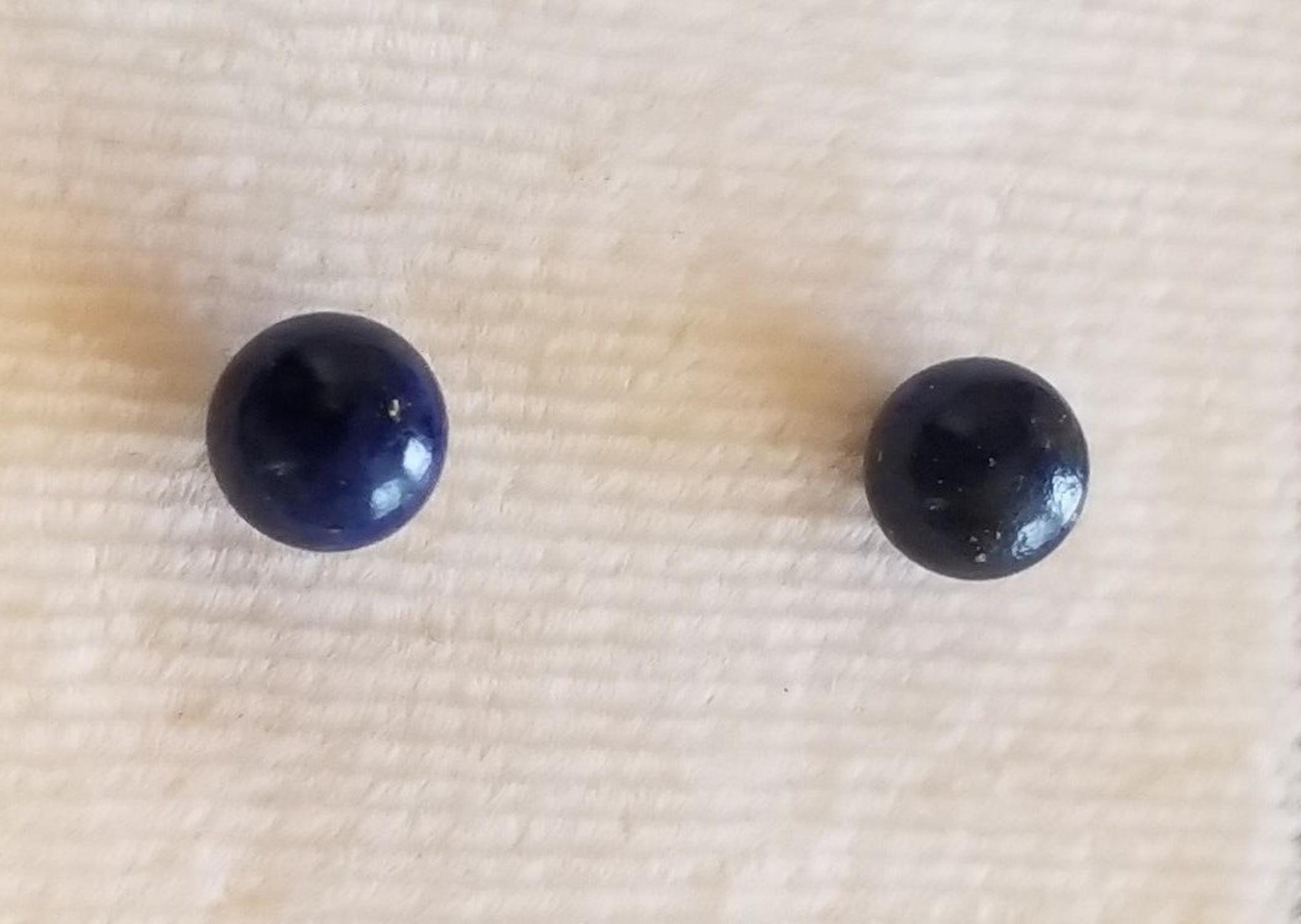14K Gold Lapis Earrings