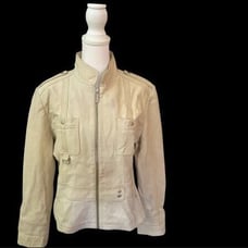 Kenneth Cole Reaction Soft Leather Cream Sports Jacket Large