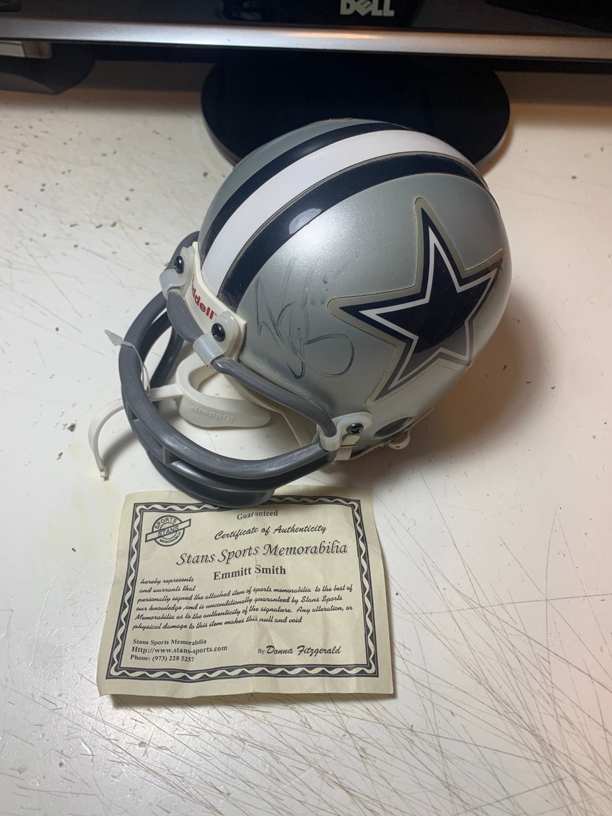 Emmitt Smith signed Cowboys Mini Helmet w/ COA