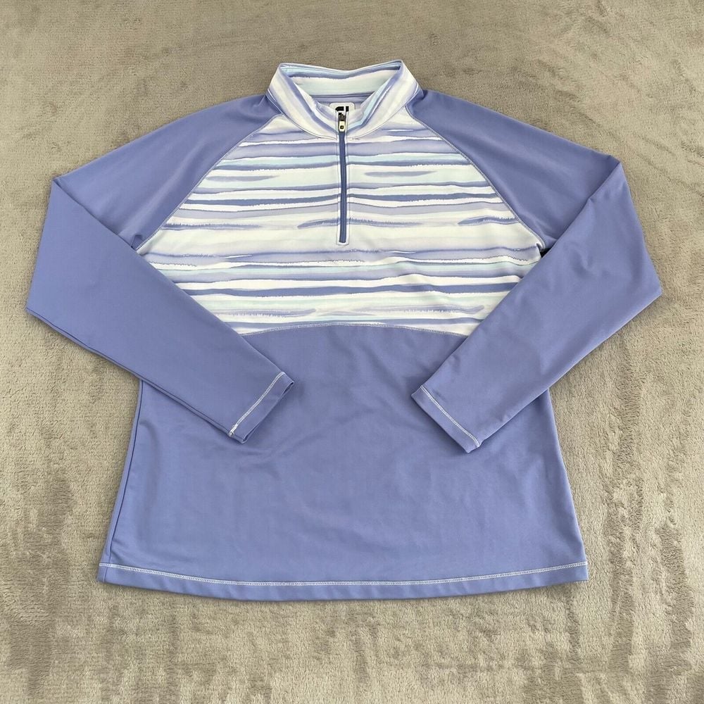 FootJoy Watercolor Half Zip Midlayer Women Large Violet Purple Golf Performance