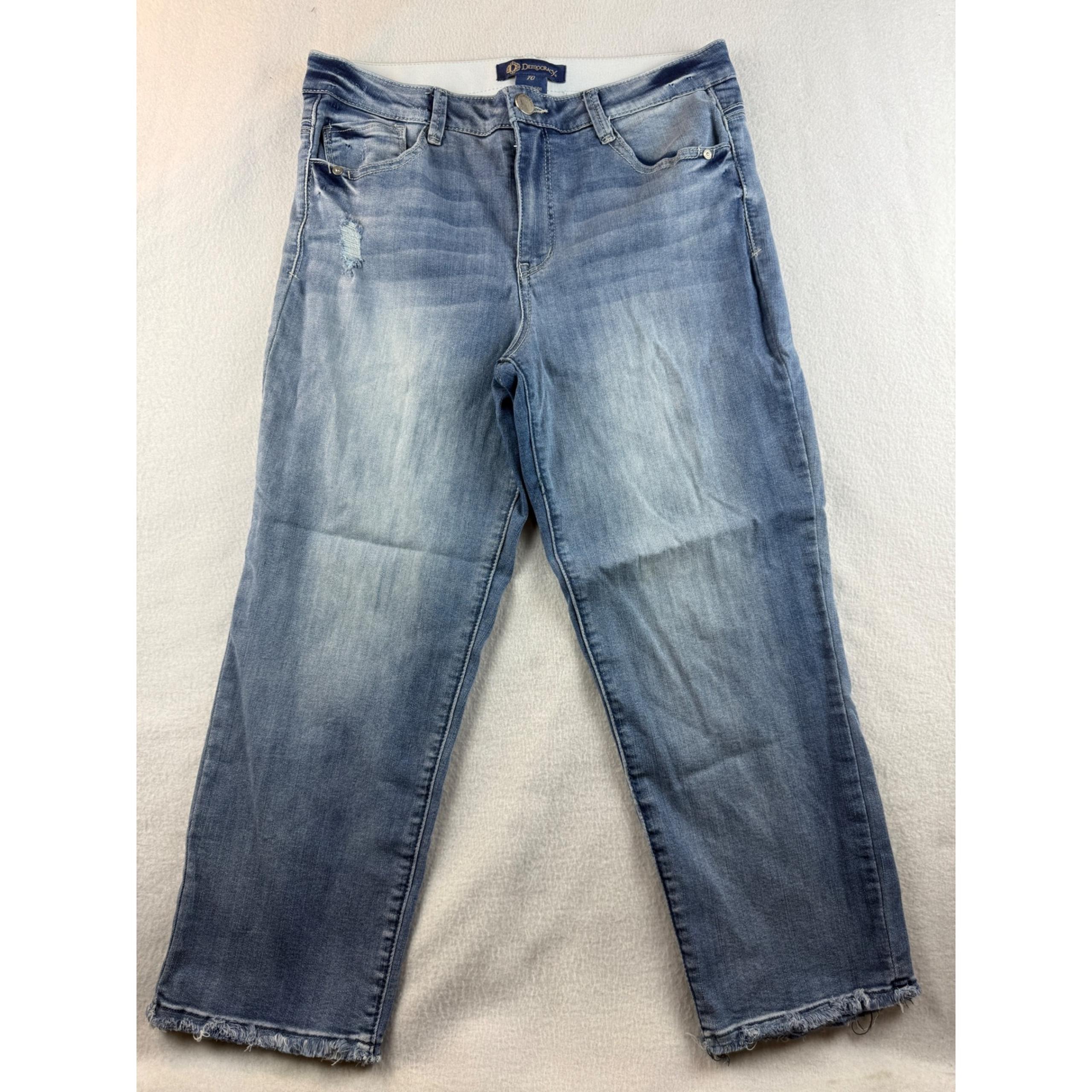 Ab'solution Jeans Women's Size 10 Distressed Frayed Hem Cropped - Democracy