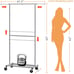 Standard Clothing Garment Rack Rolling Organizer w/Wheels&Bottom Shelves Bronze