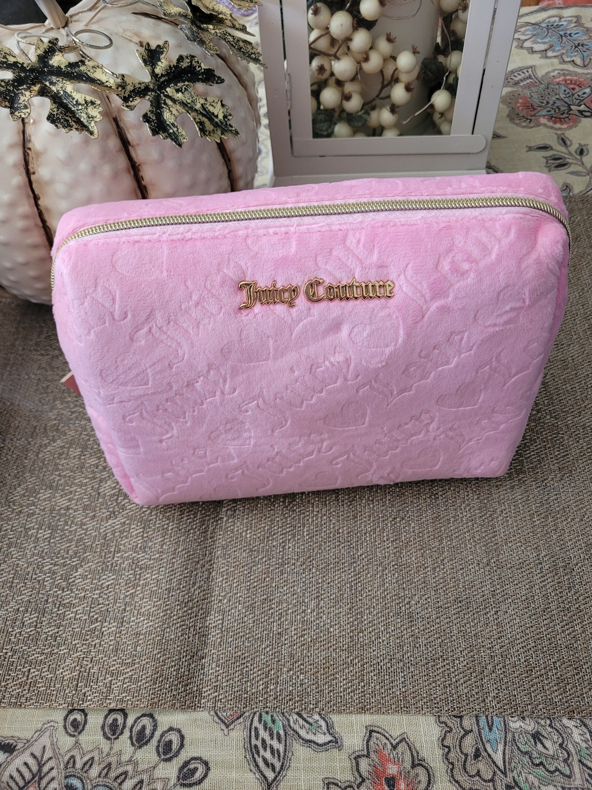 Juicy Couture velour cosmetic bag w/travel bottle