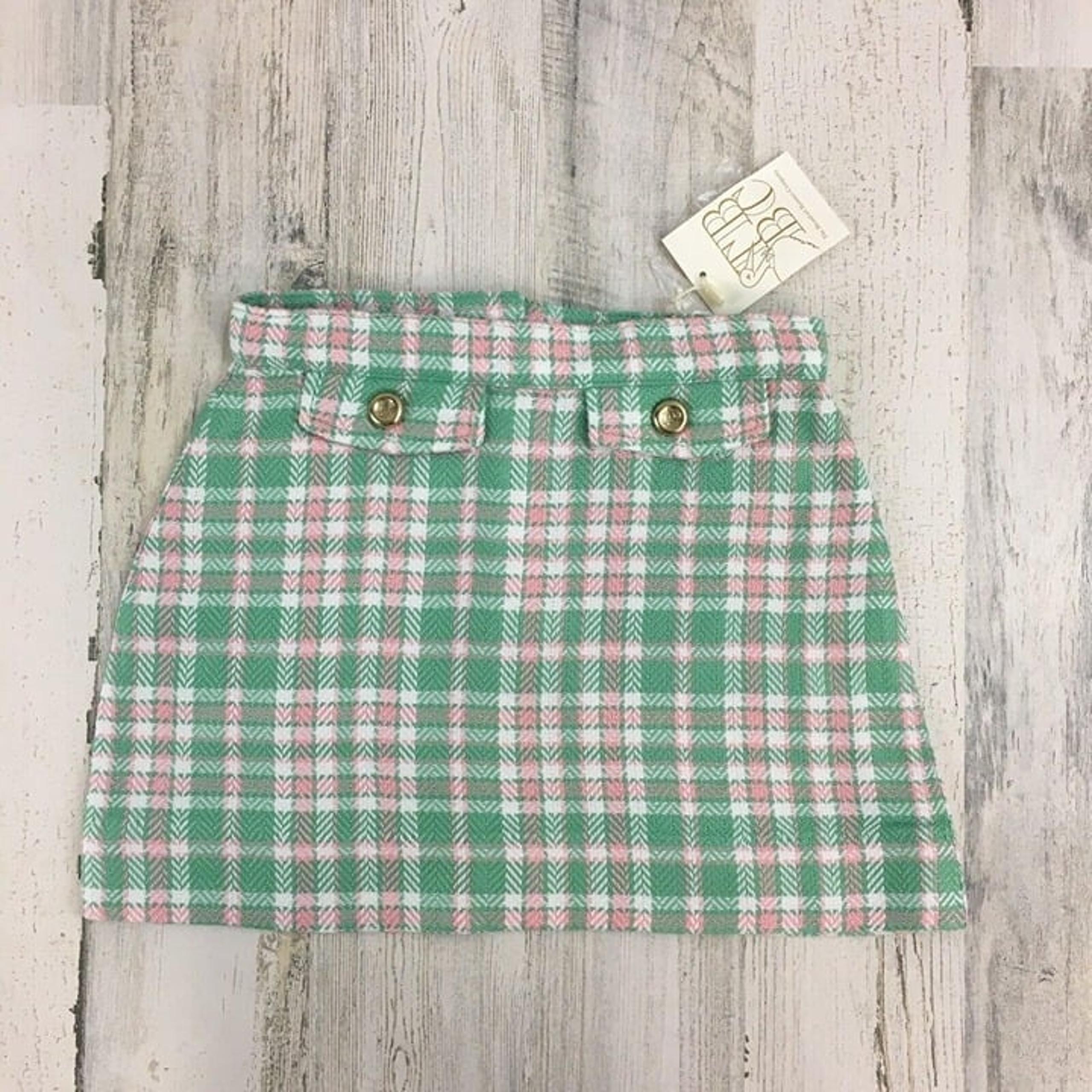 Beaufort Bonnet Company Perrin Pocket Skirt Putney Plaid Pink Green Girls 6 NWT