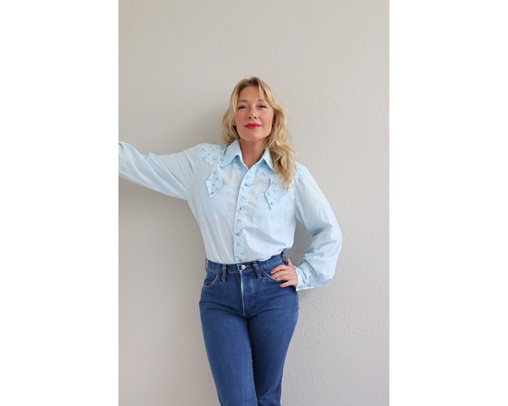 1970's Vintage Calico & Gingham Pearl Snap Western Shirt ~ Men's SM Womens MD LG