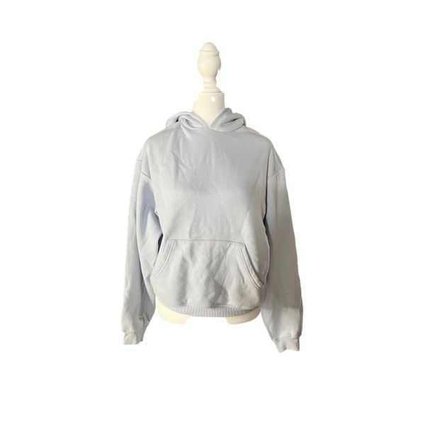 Skims Women's Periwinkle Cotton Fleece Long Sleeve Pullover Hoodie Size XS NWT